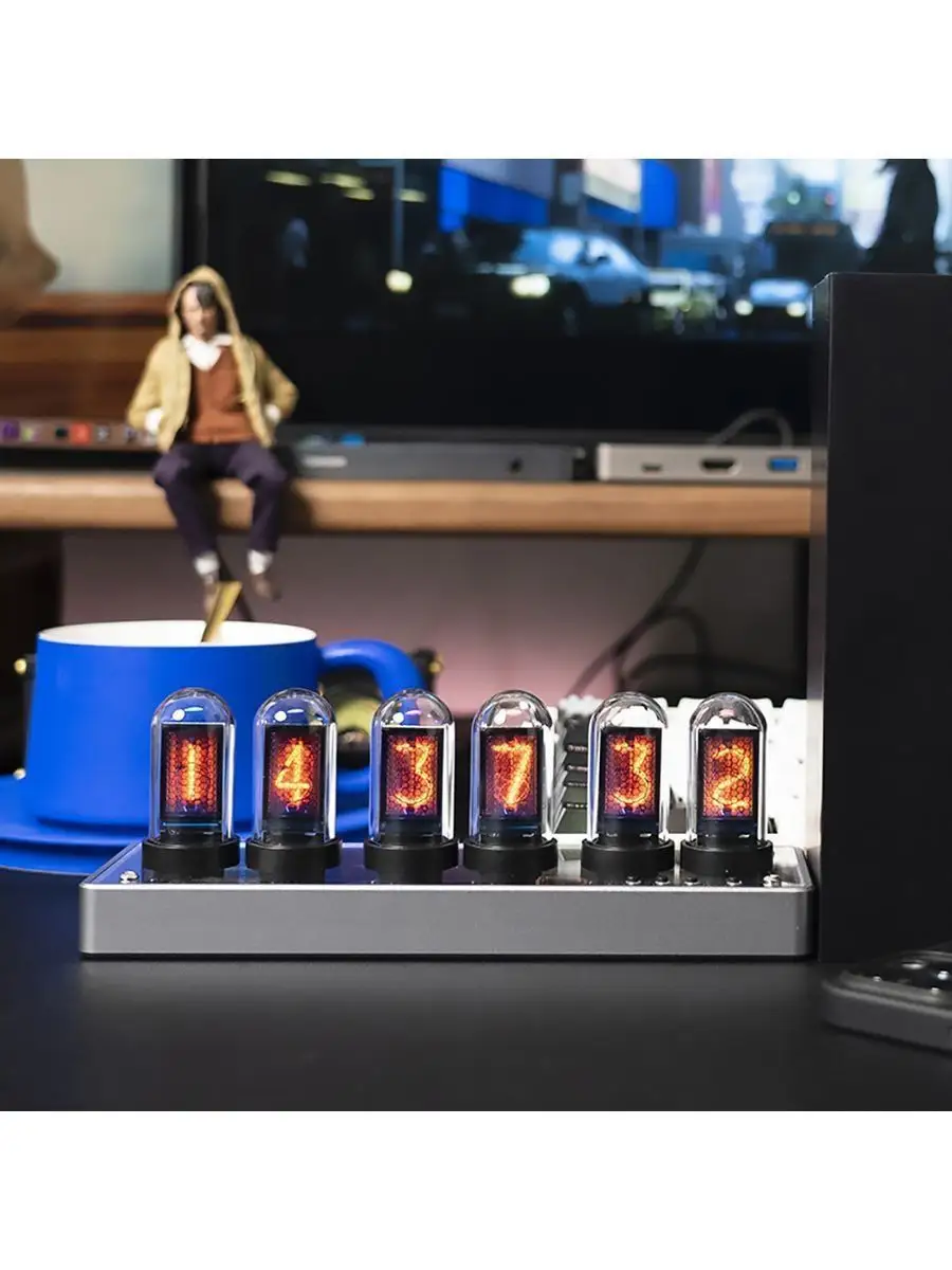 Настольные светодиодные часы Nixie tube IPS gentle 162710266 купить за 11  050 ₽ в интернет-магазине Wildberries