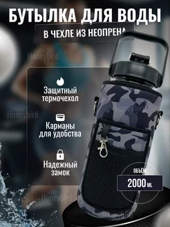 Спортивная бутылка для воды в чехле 2 литра FIT Bottle 162717259 купить за 646 ₽ в интернет-магазине Wildberries