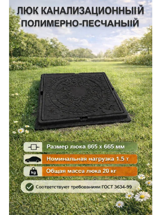 SMS Люк квадратный 66,5х66,5 см (1.5т), вариант