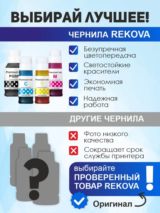 Rekova Чернила GI-41 комплект для Canon G1420, G2420, G3420 и др, 1420 г, 2420 г, фото 6