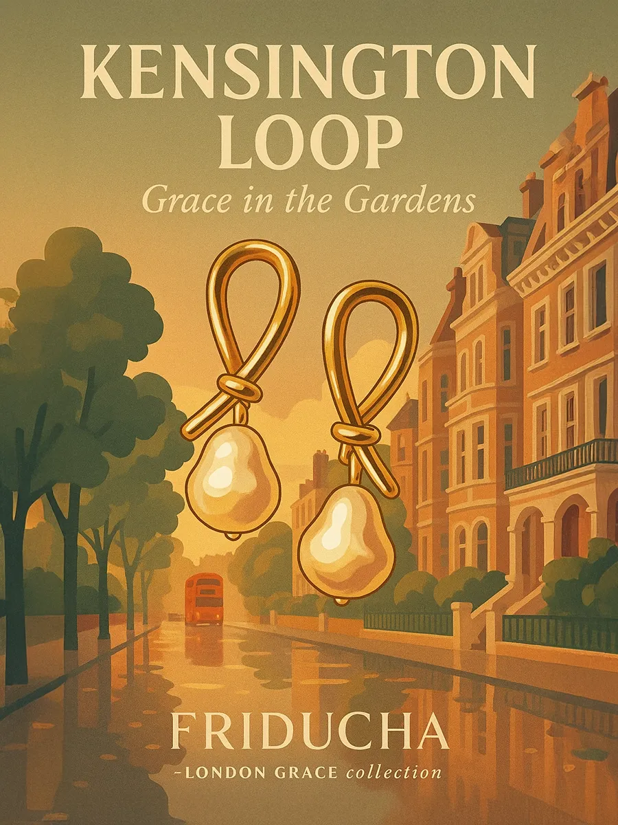Серьги Kensington Loop с жемчугом, позолота