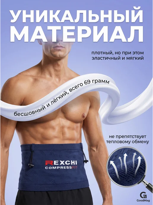 GoodM_sport Спортивный пояс для бега поясная сумка, синий, фото 2