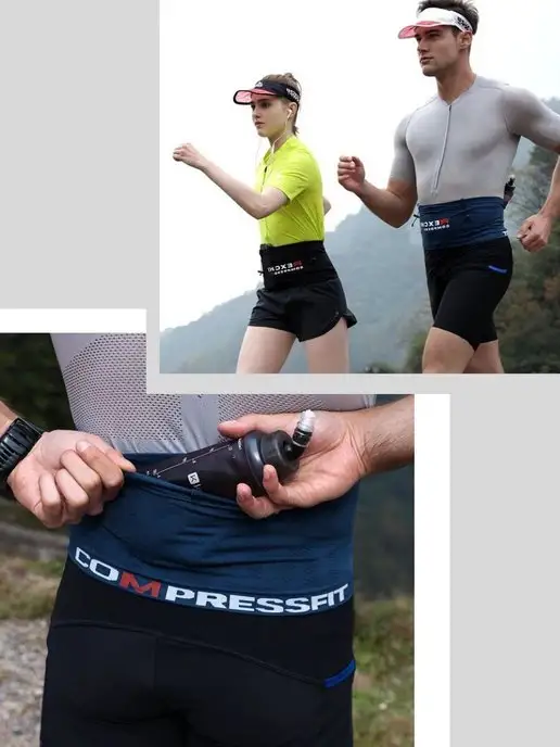 GoodM_sport Спортивный пояс для бега поясная сумка, синий, фото 5
