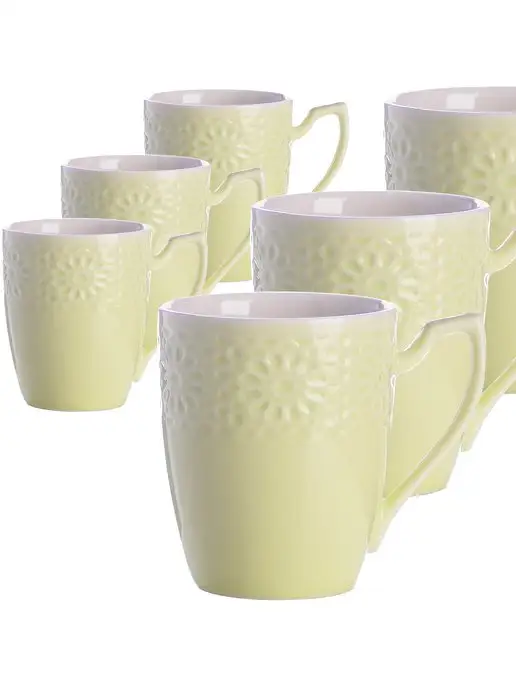 НКружки для чая набор 6 штук фарфор на подставке - фото 7