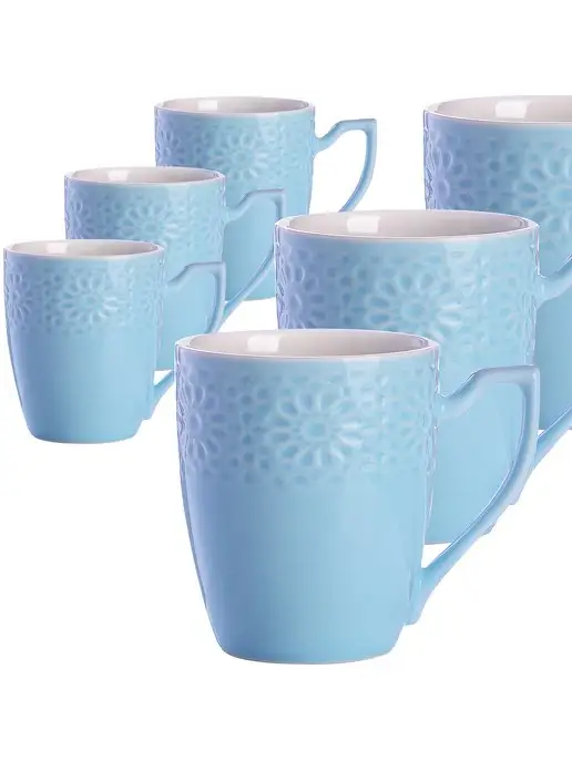 Кружки для чая набор 6 штук фарфор на подставке - фото 8