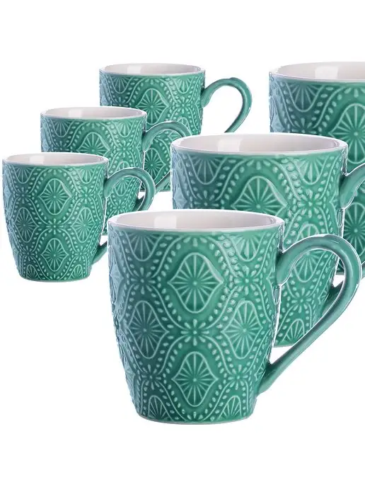 Кружки для чая набор 6 штук керамика на подставке - фото 11