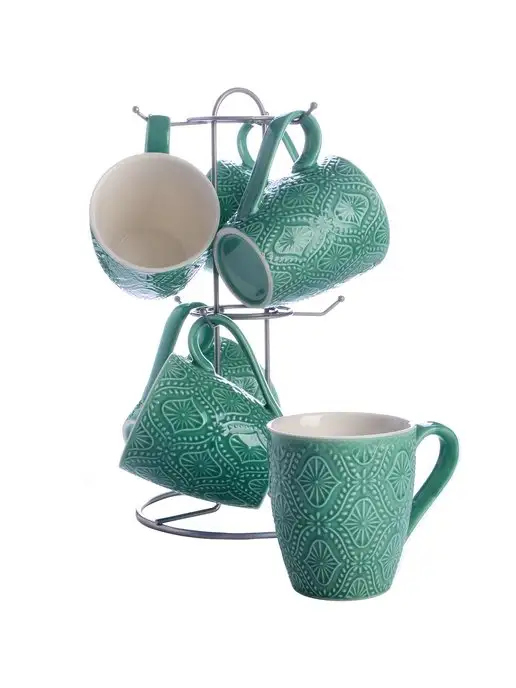 Кружки для чая набор 6 штук керамика на подставке - фото 9