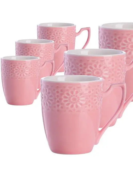 Кружки для чая набор 6 штук фарфор на подставке - фото 8