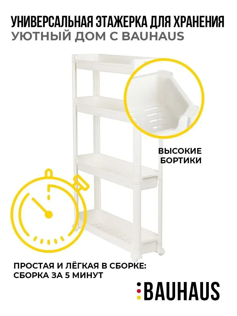 Этажерка на колесиках узкая для ванной IKEA 162912699 купить в  интернет-магазине Wildberries