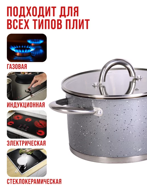 Кастрюля из нержавеющей стали с крышкой 2 л - фото 5