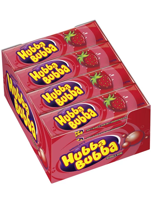 Hubba Bubba Жевательная резинка Хубба Бубба с клубникой 3 шт, 3 шт, фото 2
