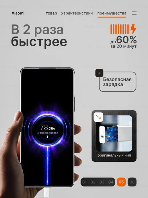 Хiаомi Быстрая турбо зарядка Xiaomi Redmi 33W & кабель Type-C, 33 Вт, фото 5