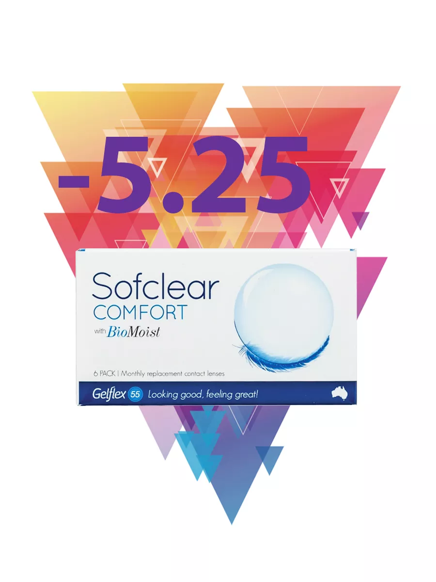 Контактные линзы Sofclear COMFORT(with) BioMoist -5.25 / 6шт Gelflex  163029450 купить за 1 786 ₽ в интернет-магазине Wildberries