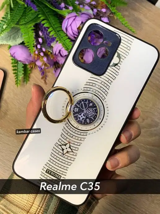 Kambar cases Чехол с кольцом-подставкой на Realme C35 Реалми С35