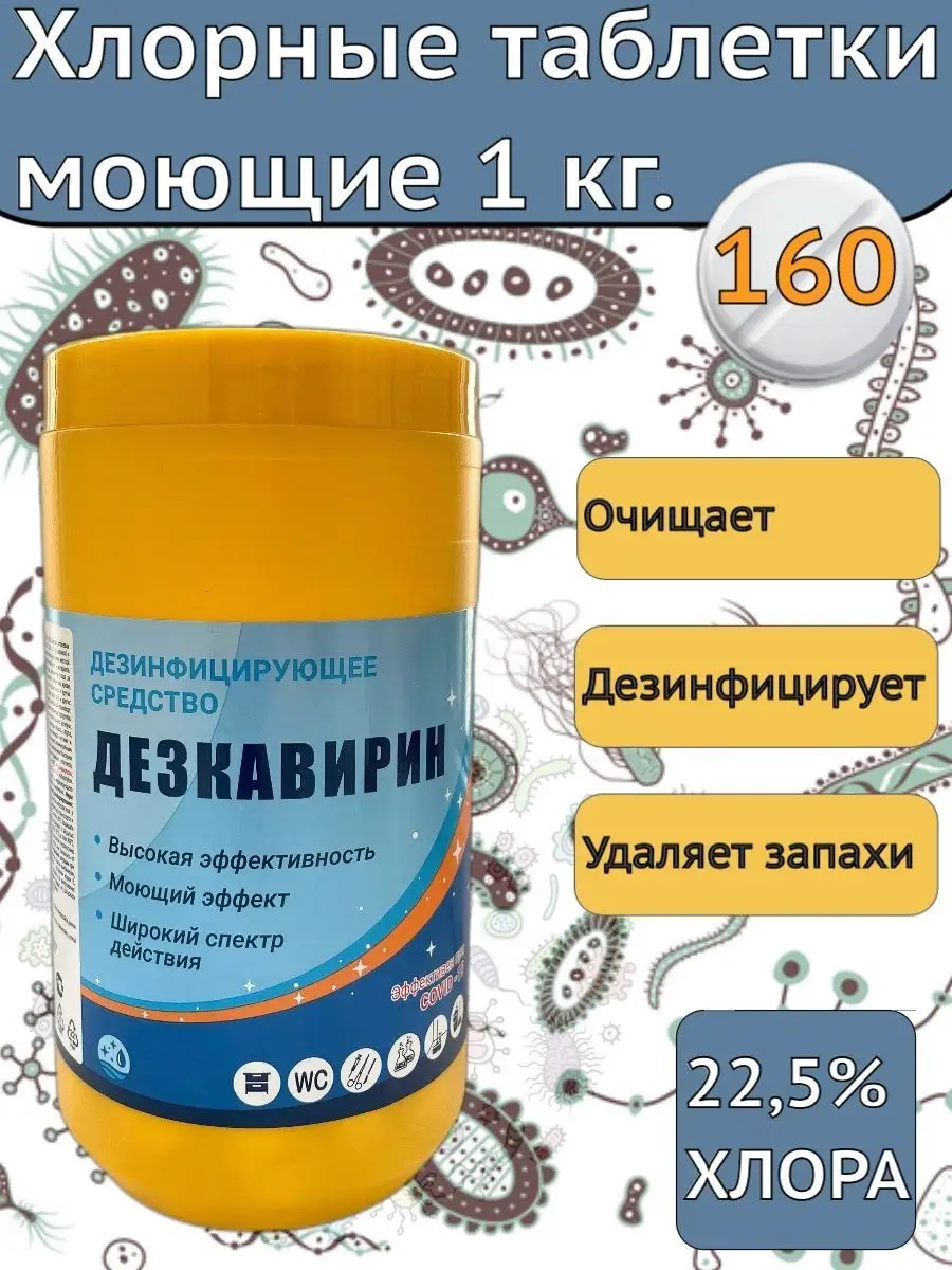 Хлорные таблетки гранулы для дезинфекции уборки отбеливания