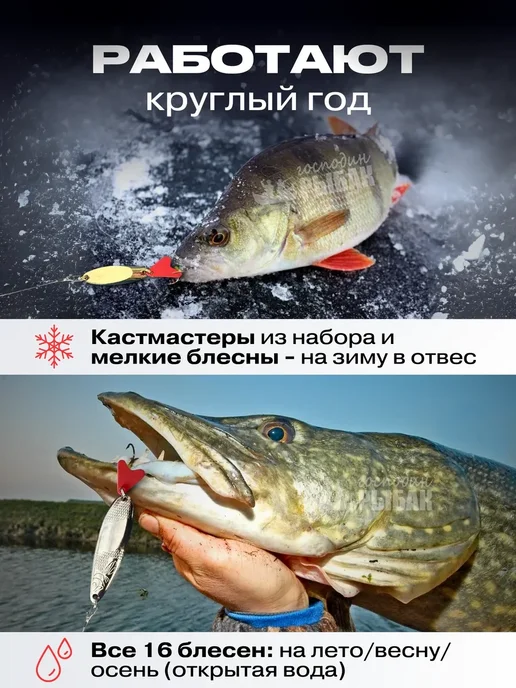 Господин Рыбак Набор блесен колебалок 16 штук, вариант, фото 4