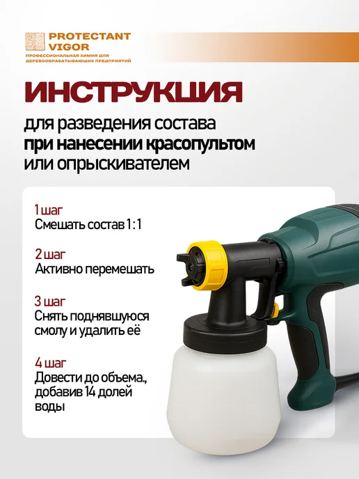 PROTECTANT VIGOR Пропитка для дерева FIRE-BIO PROF огнебиозащита, вариант, фото 3