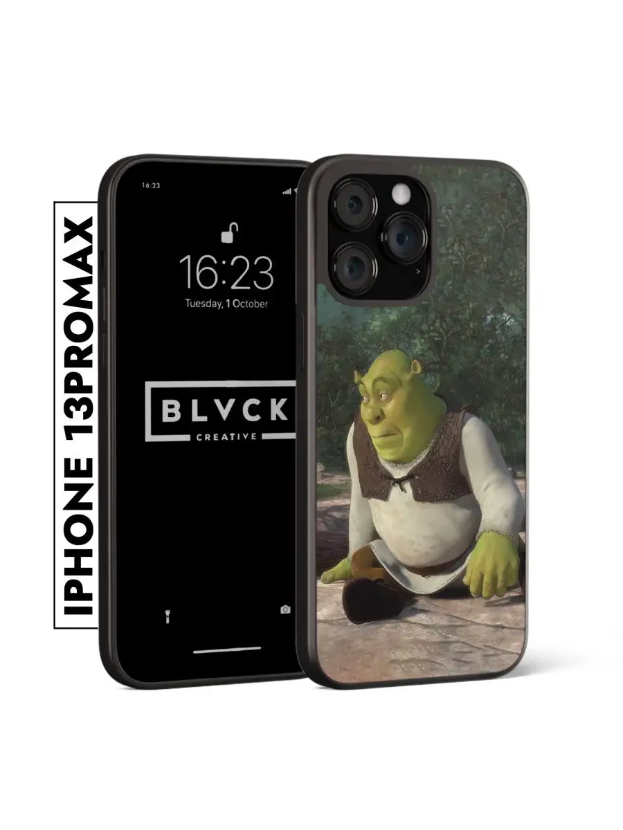 Чехол для iPhone с принтом Shrek / Накладка с рисунком Шрек BLACK CREATIVE  163224825 купить в интернет-магазине Wildberries