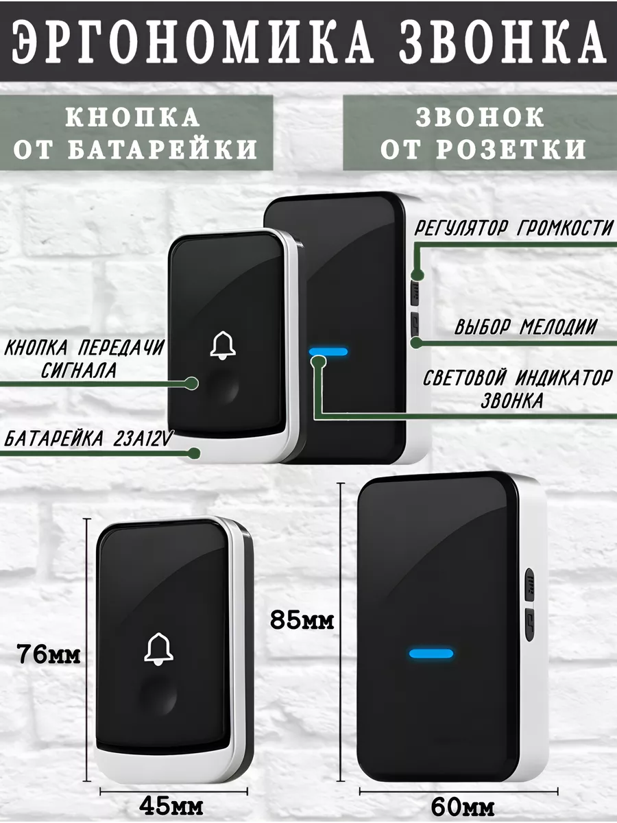 Звонок на дверь беспроводной в розетку 220В Грань 163235495 купить за 685 ₽  в интернет-магазине Wildberries