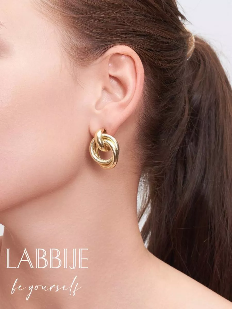 Серьги кольца круглые переплетенные вечерние LABBIJE 163280756 купить за  162 ₽ в интернет-магазине Wildberries