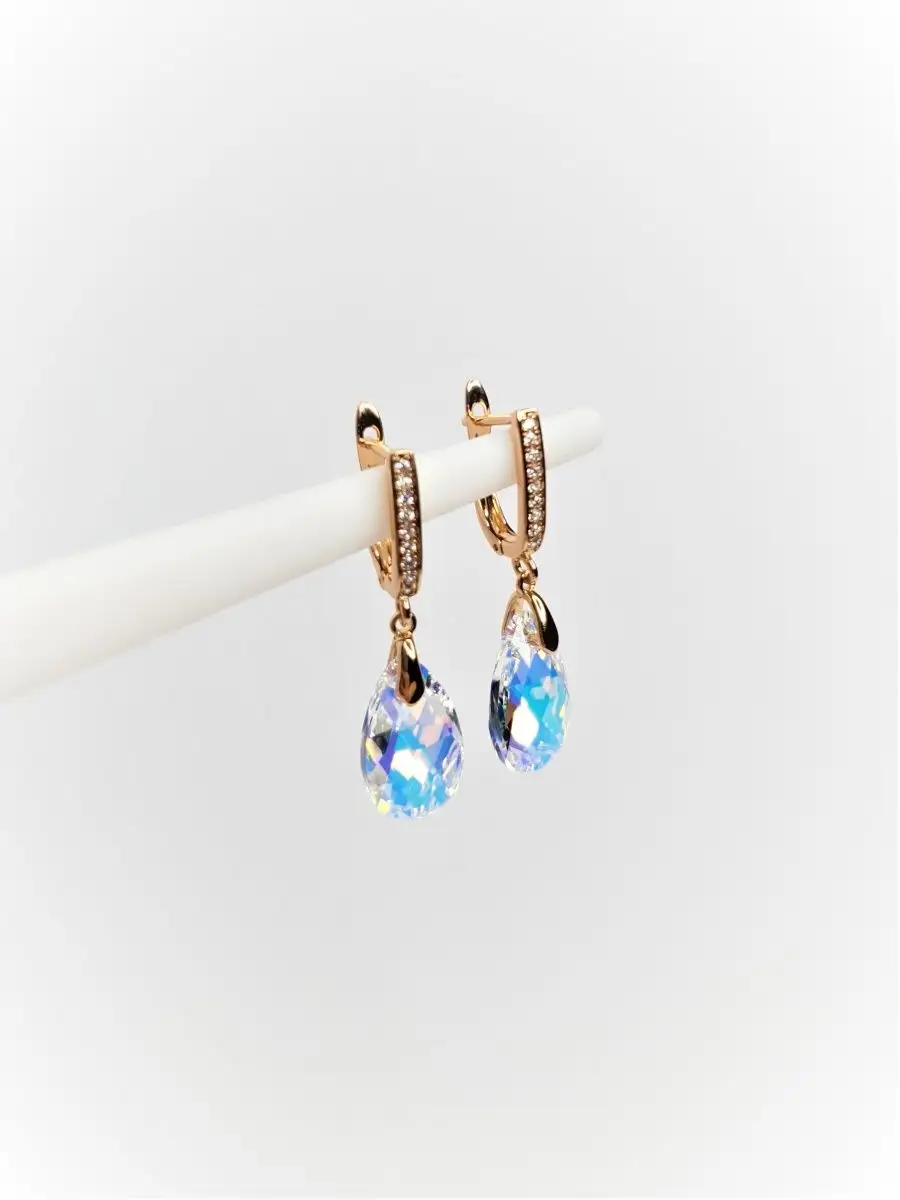 Серьги вечерние подвески Swarovski
