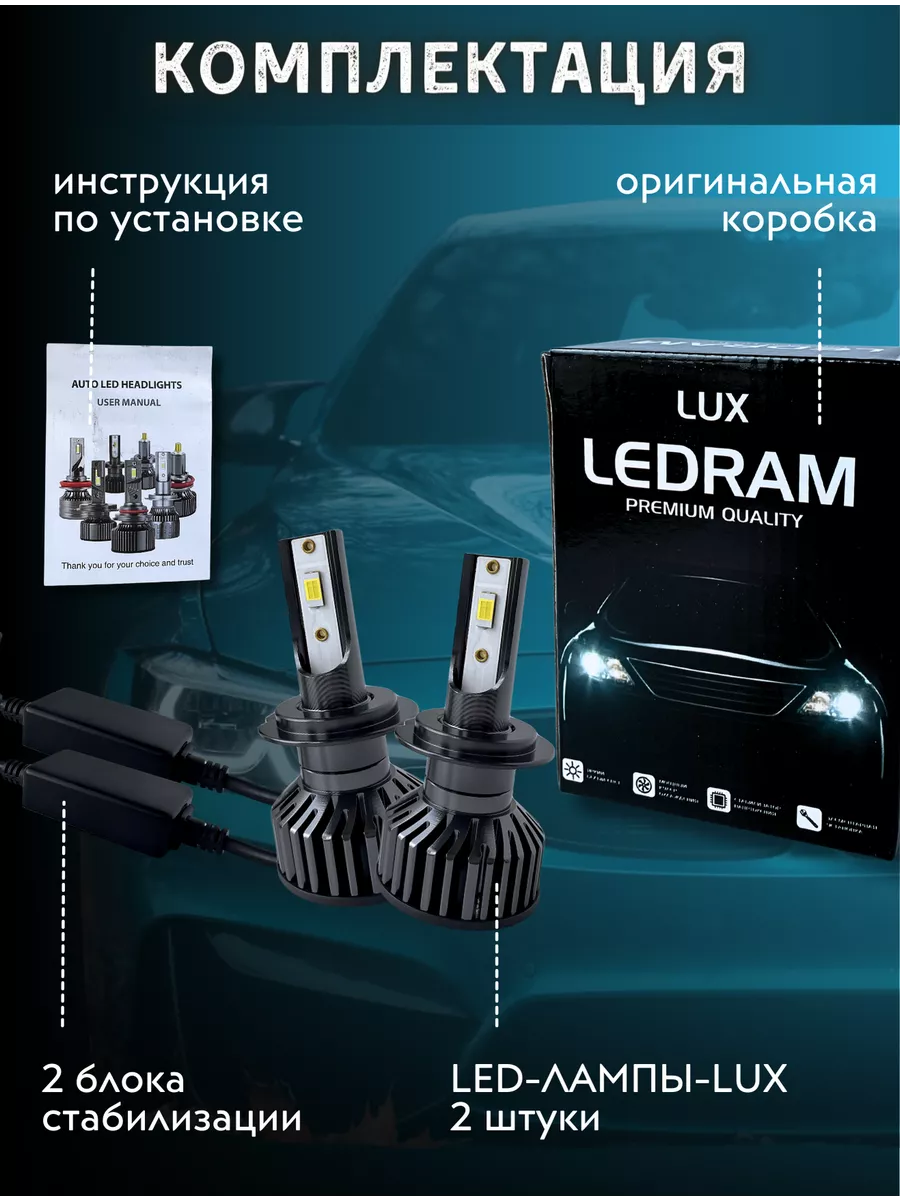 Автомобильные светодиодные лампы H7 Phillips LED 6500K minimani 38326286  купить за 7 042 ₽ в интернет-магазине Wildberries