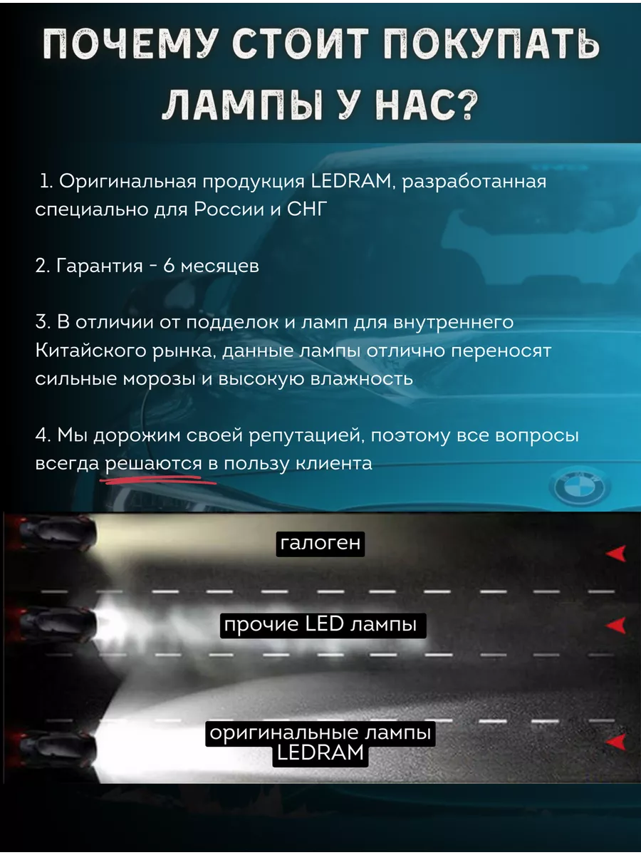 Светодиодные led лампы для авто диодные Н11 Н9 Н8 H16 LEDRAM 163301692  купить за 1 046 ₽ в интернет-магазине Wildberries