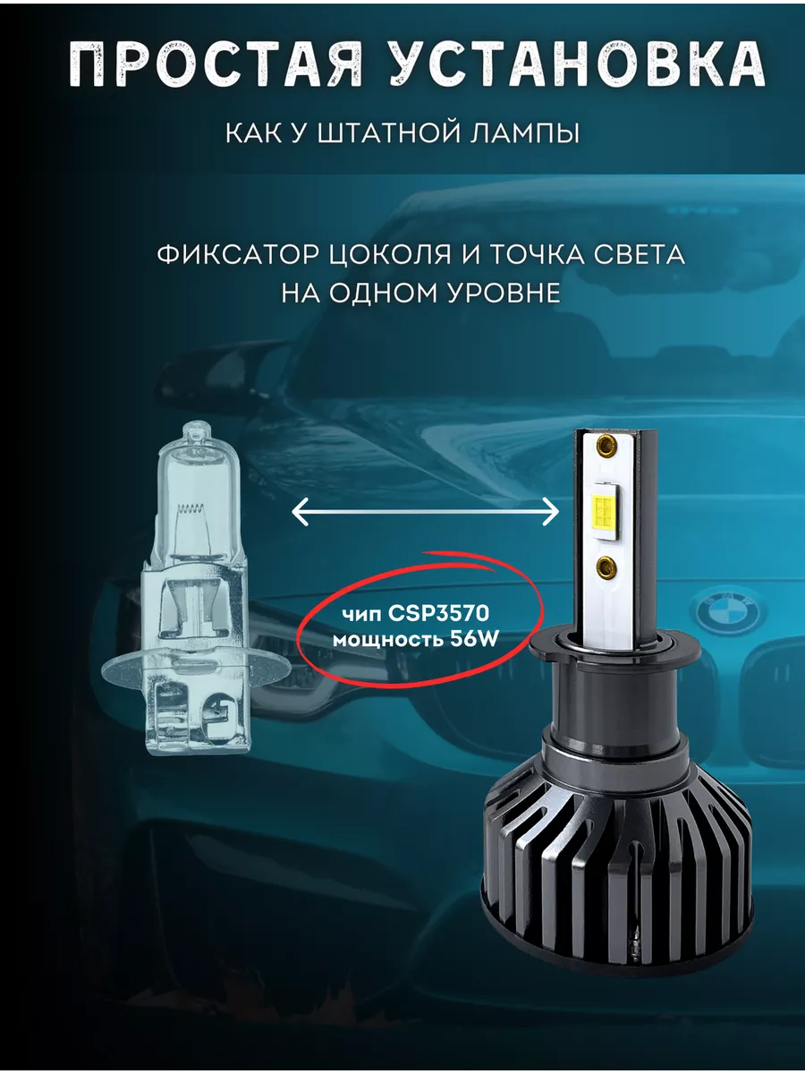 Светодиодные LED лампы для авто ElectroKot Plasma белый свет 5000K D1/D2/D3/D4/D5/D8 12В 2 шт