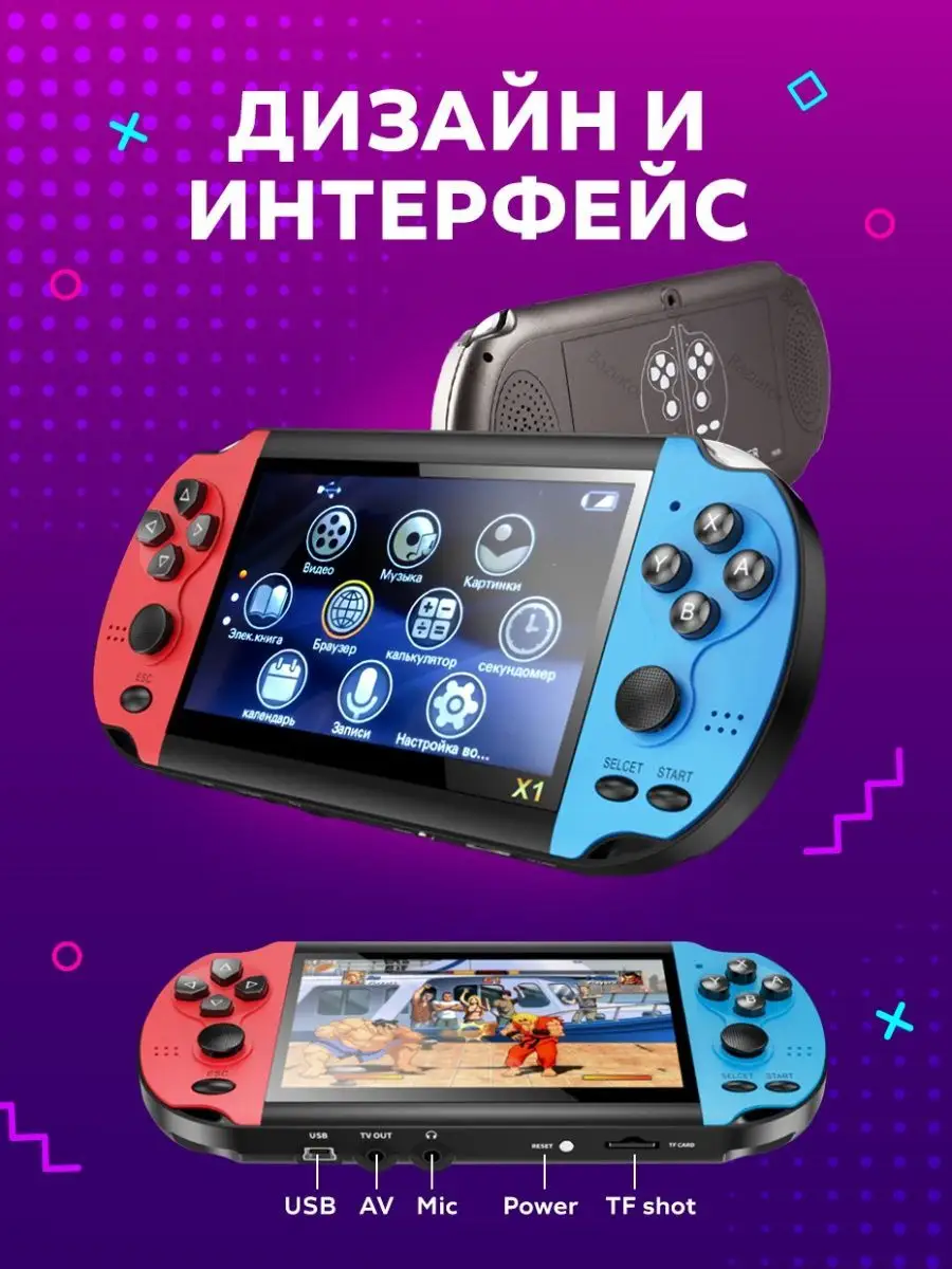 Игровая приставка портативная консоль X12 Plus 7