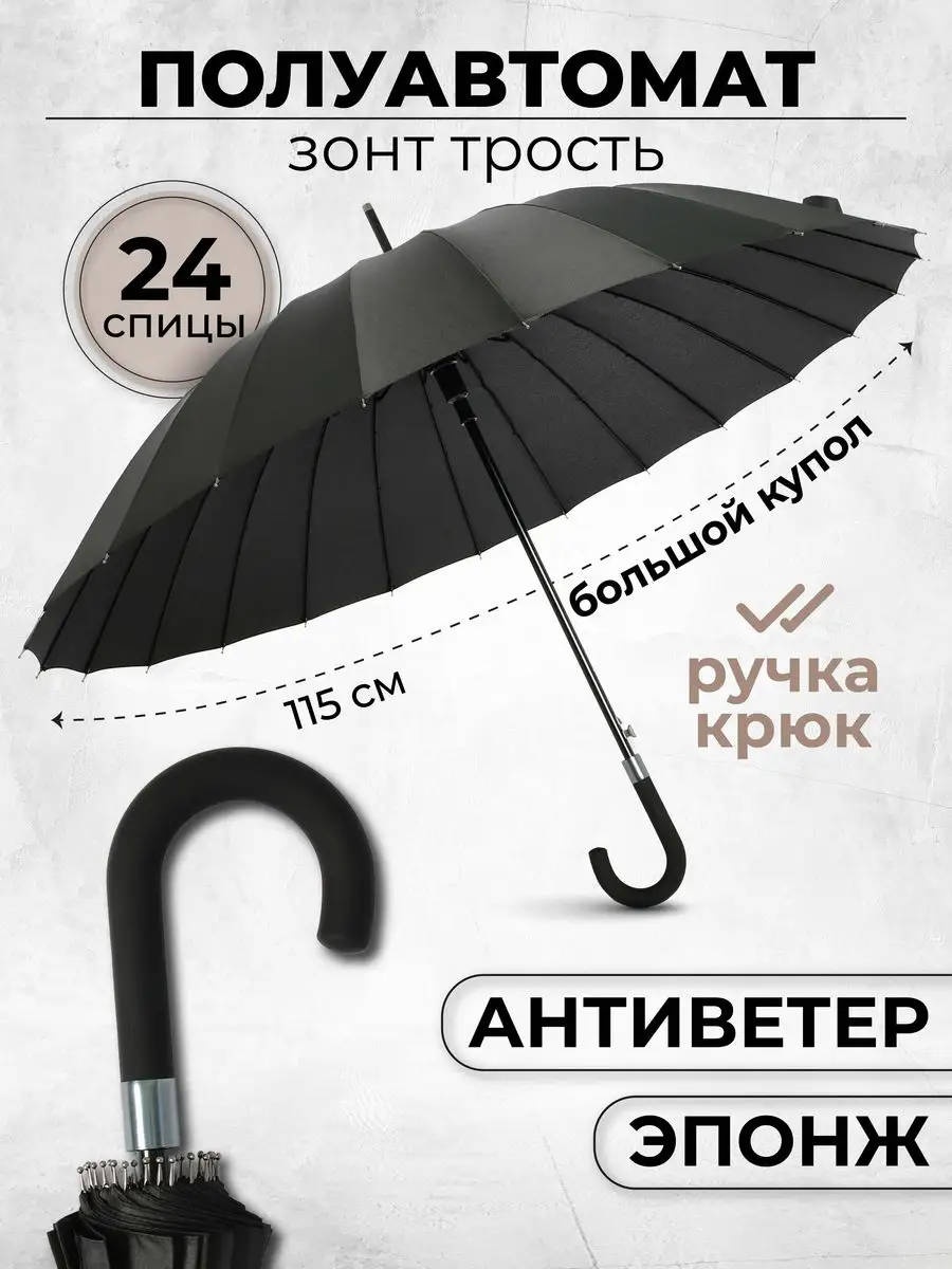 Зонт трость полуавтомат Rain-Brella 163358714 купить за 802 ₽ в интернет-магазине Wildberries