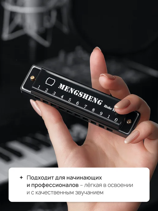 Drakon IRG Губная гармошка 10 отверстий, черный, фото 3