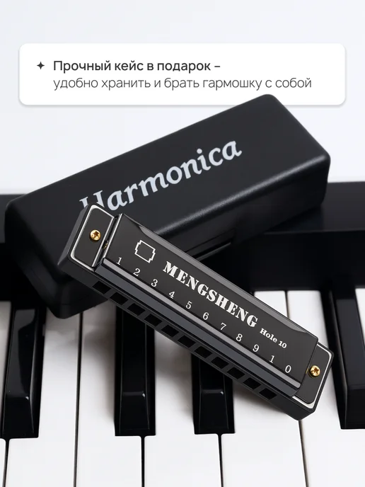 Drakon IRG Губная гармошка 10 отверстий, черный, фото 4