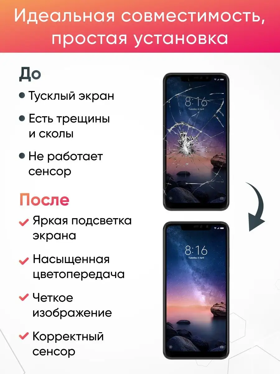 Дисплей Xiaomi Redmi Note 6/ Pro с тачскрином для мобильного ASX 163377885  купить за 1 454 ₽ в интернет-магазине Wildberries