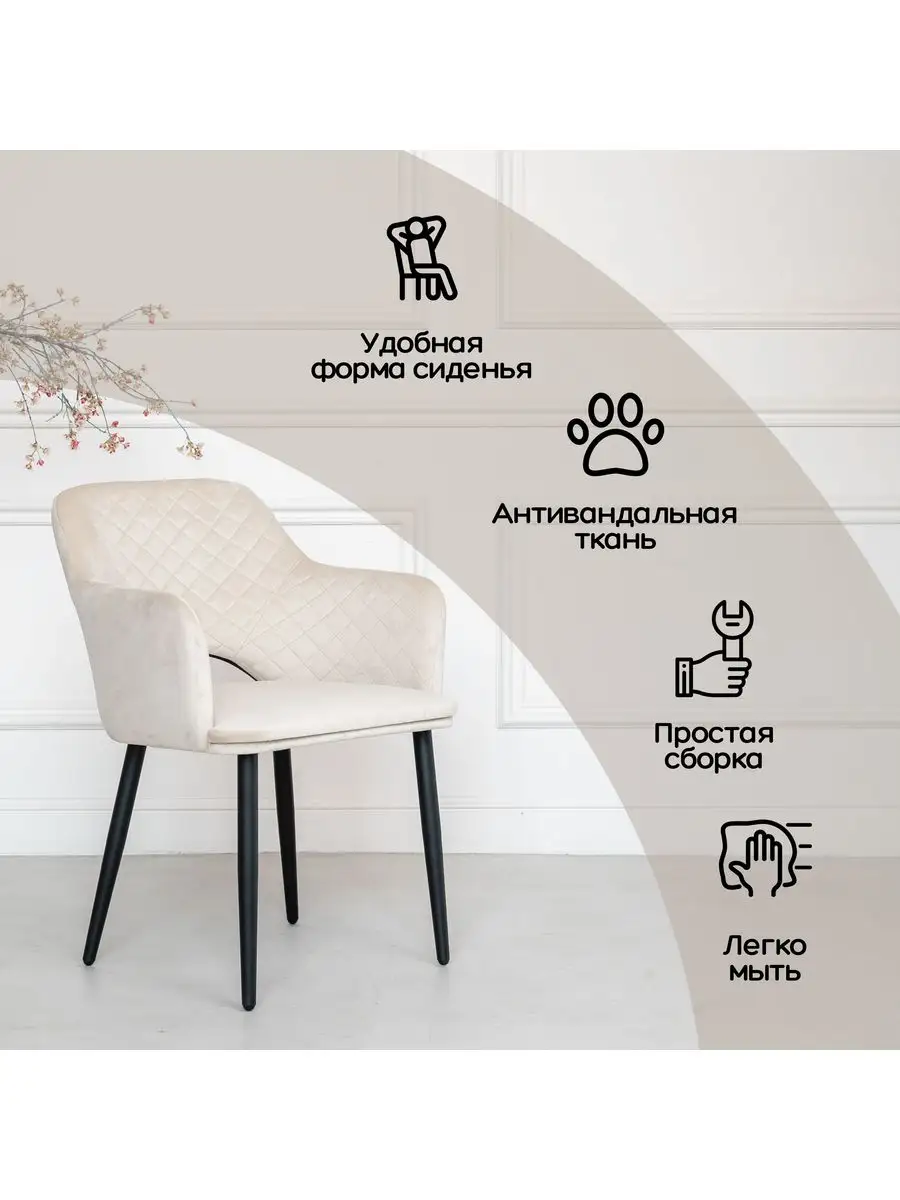 Стулья для кухни мягкие со спинкой 1 шт STULER chairs 163397822 купить за 5  386 ₽ в интернет-магазине Wildberries