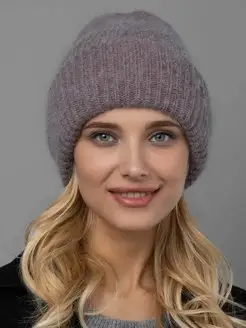 Шапка женская из ангоры вязаная зимняя на флисе с отворотом Dika Knit Premium 163424356 купить за 1 008 ₽ в интернет-магазине Wildberries