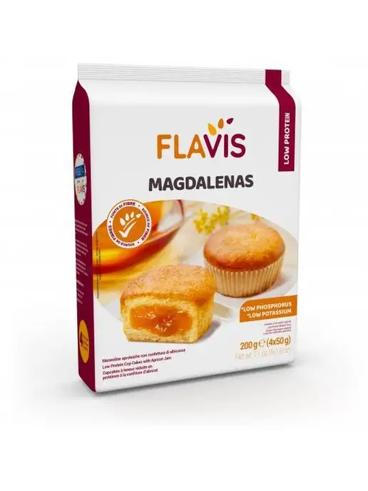 Flavis Кексы с абрикосовым джемом ФКУ Magdalenas,т.м. 200 г, 200 г