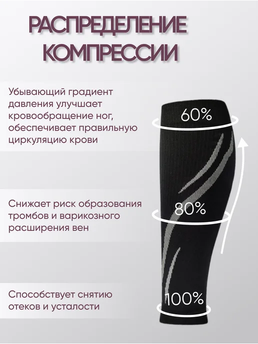 FILOROSSO Гетры компрессионные Спортивные, черный, фото 3