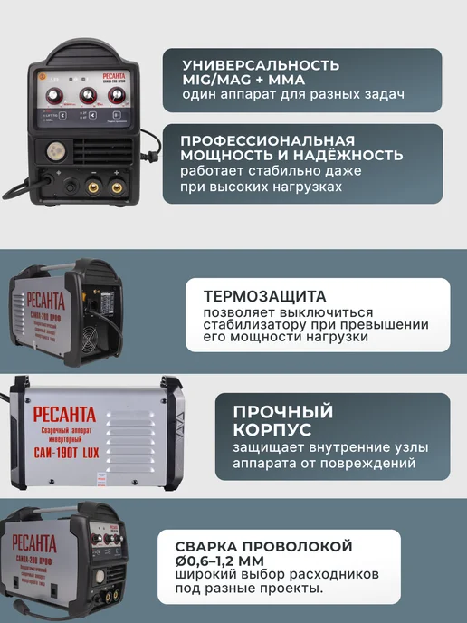 Сварочный аппарат полуавтомат инверторный САИПА-200ПРОФ — фото 2