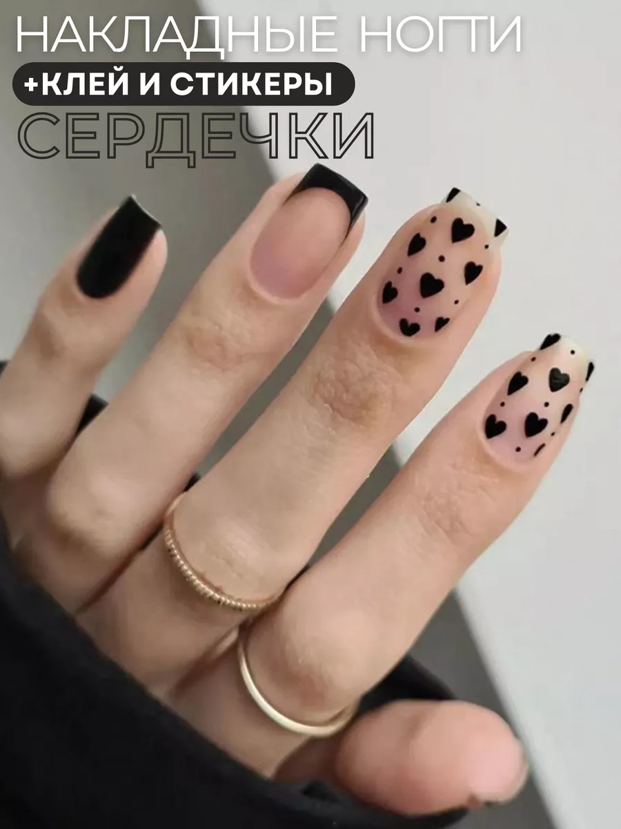 Черный френч со стразами на ногтях (48 фото) - картинки fitdiets.ru