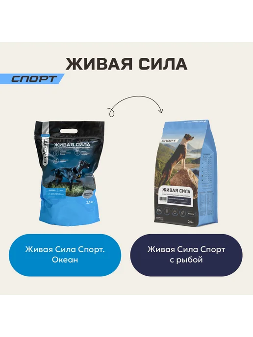 Сухой корм JJ-SPORT Живая Сила для собак, рыба, 0,4 кг, фото 2