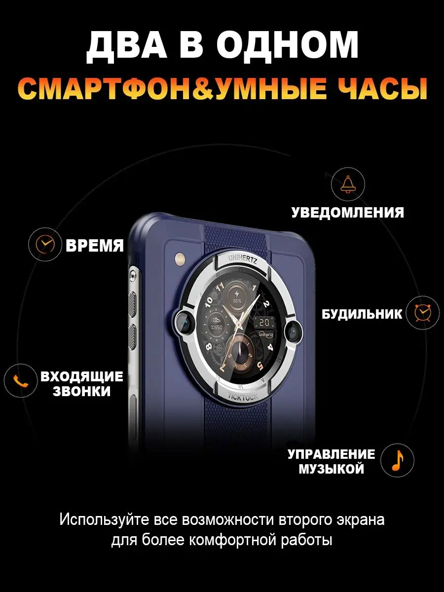 Защищенный смартфон TickTock-E с двумя экранами Unihertz 163672737 купить  за 13 537 ₽ в интернет-магазине Wildberries