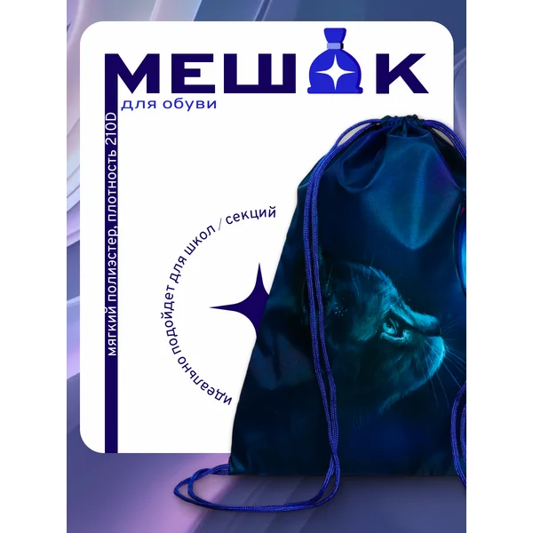 Мешок для обуви Котик