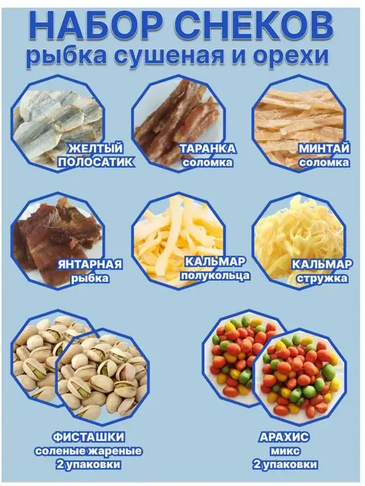 Арис Набор "Самое вкусное"Рыба сушеная и орехи 500 гр, 500 г, фото 2