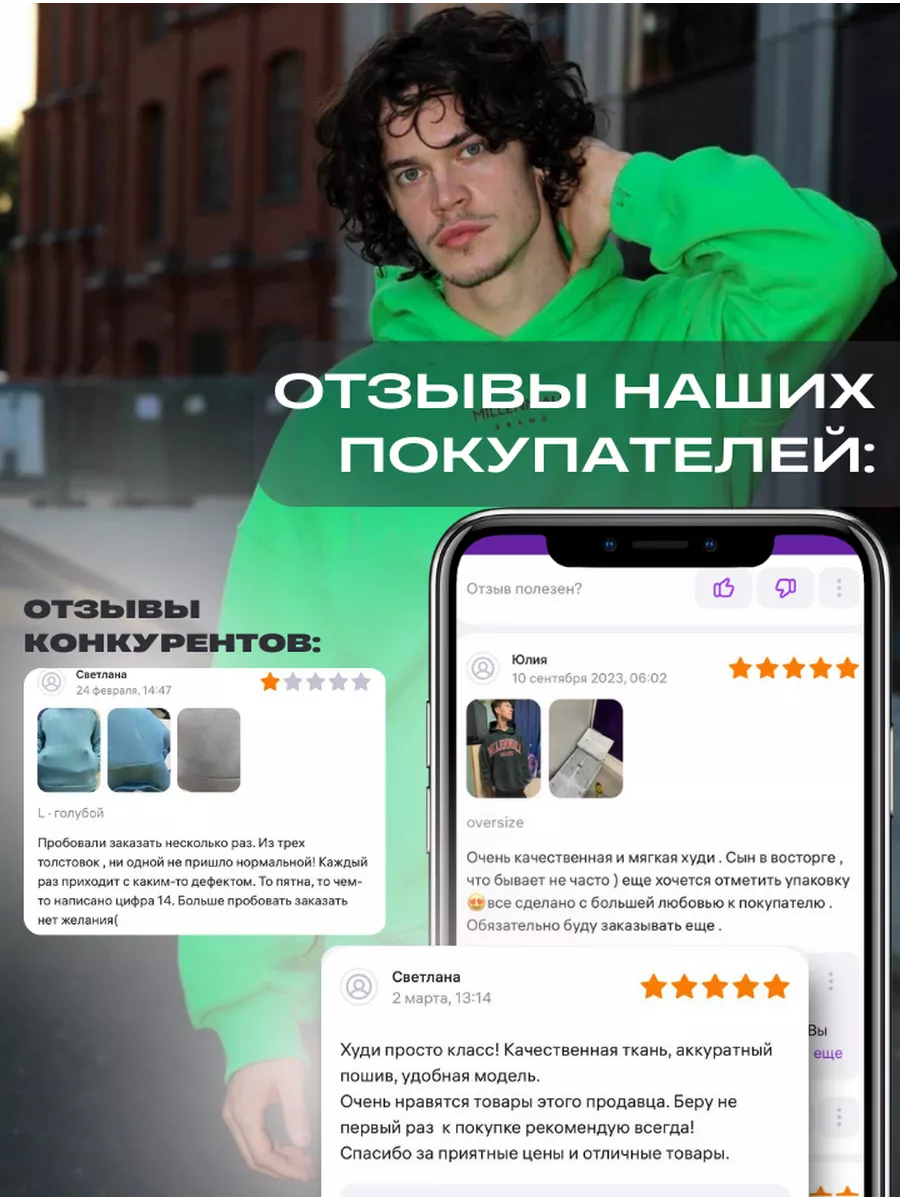 Худи оверсайз с принтом капюшоном MILLENNIALS. 163725057 купить в  интернет-магазине Wildberries