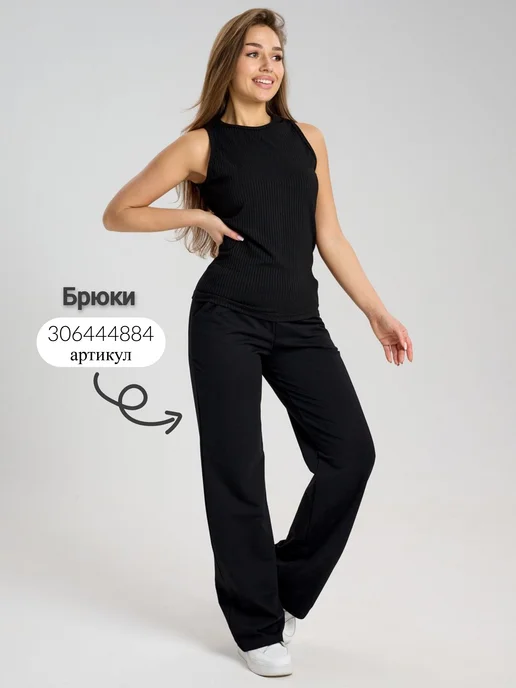 Kostumchik Store Майка бельевая в рубчик под пиджак, черный, фото 7
