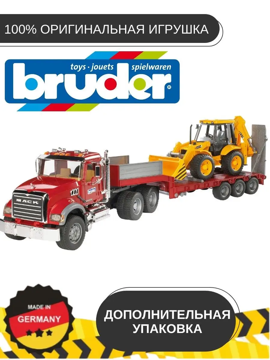 Набор Bruder Грузовик Mack с экскаватором JCB 4CX, 02813 Bruder 163740309  купить за 11 944 ₽ в интернет-магазине Wildberries