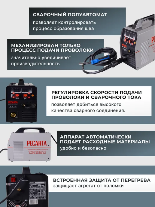 Сварочный аппарат полуавтомат инверторный САИПА-220 — фото 2