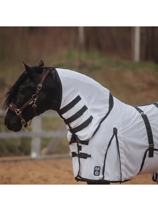 Первая Конная Мануфактура Попона антимоскитная WHITE NIGHTS с подпузником и капором, белый, фото 3