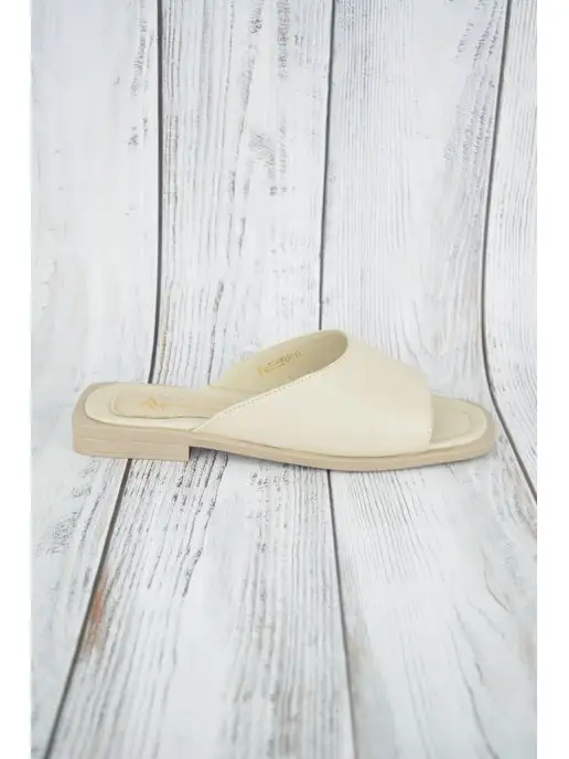 ABI-SHOES Мюли черные из натуральной кожи сандалии низкие, бежевый, фото 6