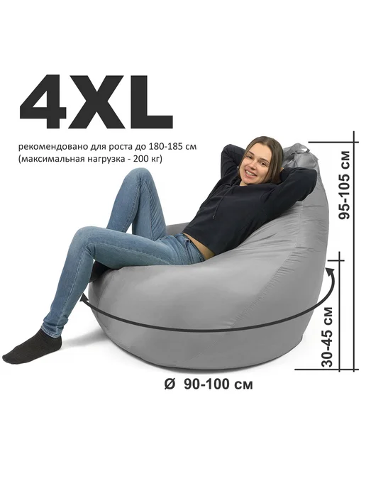 Goodpoof Кресло-мешок Груша Вельвет XXXXL, желтый, фото 4